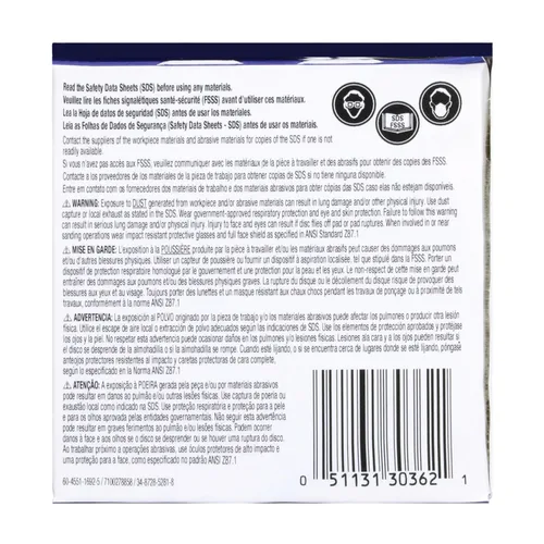 Vista 12 de Disco de espuma Trizact 3M Trizact Hookit, 30362, 3 pulgadas, P5000, 15 discos por caja, azul