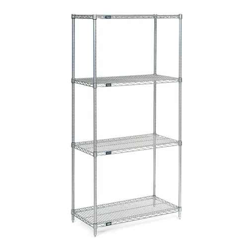 Vista 10 de Nexel Unidad de Estantería de Alambre Ajustable Económica, 4 Niveles, Estante de Almacenamiento Comercial Listado NSF, 18" x 36" x 74", Epoxi Negro