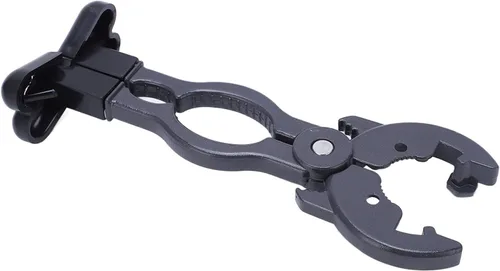 Vista 5 de Llave de válvula de cilindro de gas, herramienta de apertura ajustable multifunción para soldar fontanería aleación de aluminio negro ABS 1 paquete