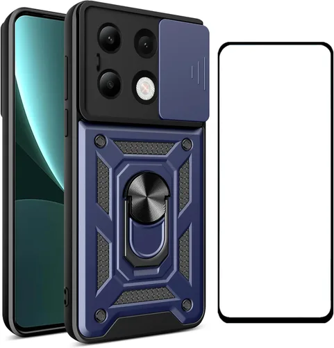 Vista 34 de Funda para Motorola Moto G 5G 2024 con protector de pantalla, funda protectora con protector de cámara, funda protectora con función atril para Moto