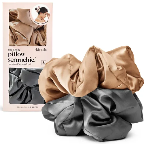 Vista 41 de Kitsch - Coleteros de satén para mujer, bandas para el cabello sin daños, cameo, 5 piezas Wake Up Frizz-Free, No Crease Hair Ties, Softer Than