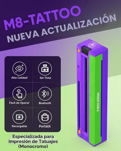 Vista 2 de Máquina de impresora de plantillas de tatuaje Poseidon con papel de Bluetooth inalámbrico, máquina de tatuaje térmico, para artistas del tatuaje