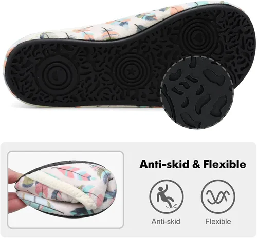 Vista 4 de XIHALOOK Pantuflas de casa para mujeres y hombres, zapatos cómodos con suela de goma suave para interiores y exteriores