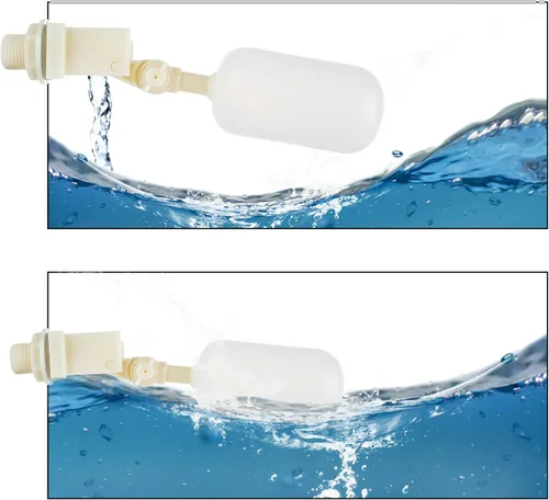 Vista 6 de Paquete de 6 válvulas de flotador de 1/2 pulgada de plástico con brazo ajustable llenado automático para controlar el nivel del agua a través