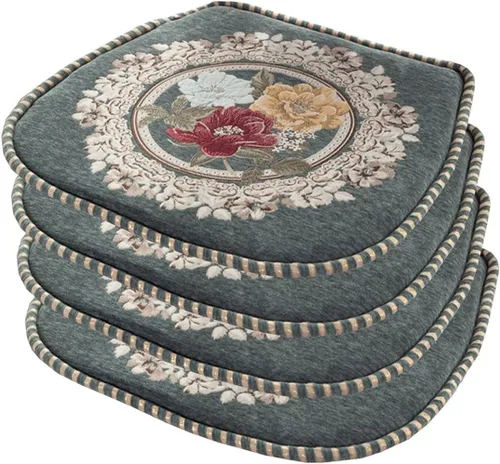 Vista 20 de EORNOW Juego de cojines para silla de comedor con lazos, juego de 1/2/4, almohadillas antideslizantes para silla de comedor con funda extraíble