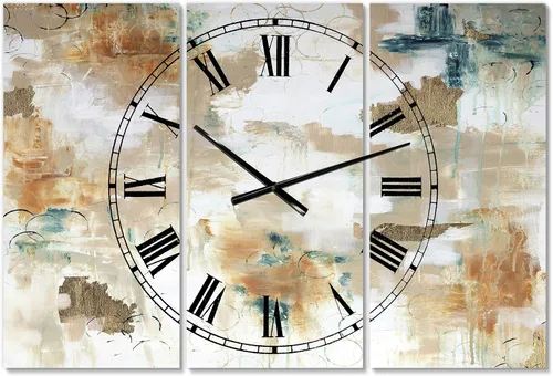 Vista 21 de DesignQ 'Personality' - Reloj de pared grande y moderno de 3 paneles para el hogar, dormitorio, baño, oficina, sala de estar