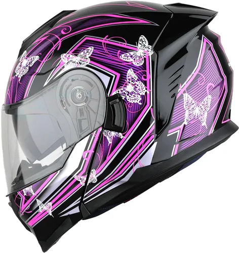 Vista 7 de 1Storm Casco modular de motocicleta para calle con doble visera abatible, protección solar de cara completa HJK920