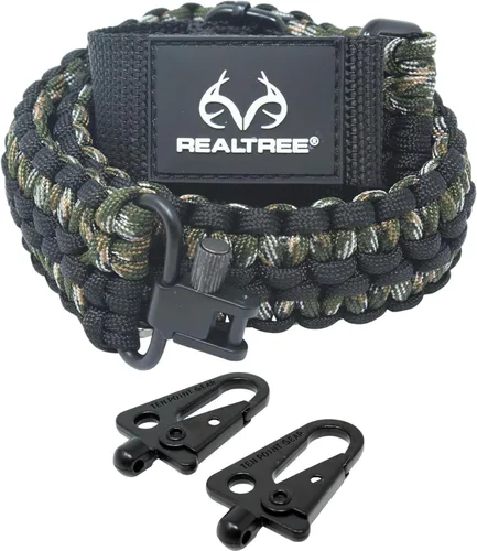 Vista 6 de Realtree Paracord - Eslinga tradicional de 2 puntos para pistola ajustable 550 con giro y adaptador. Eslinga para exteriores con licencia oficial.