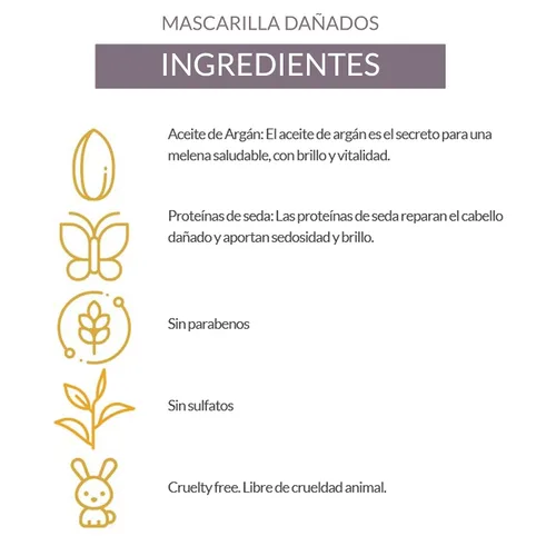 Vista 4 de ALEA - Mascarilla reparadora capilar - Línea capilar dañada - 13.5 fl oz - con proteínas de seda y aceite de argán - para cabello seco y dañado