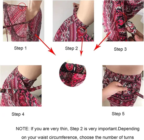 Vista 6 de ForeMode - Vestido corto de verano con escote en V profundo y espalda descubierta, estilo bohemio, para mujer