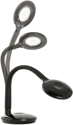 Vista 7 de OttLite D59PNB-FFP - Lámpara LED flexible de tacto suave, lámpara de escritorio, diseño de ahorro de espacio, ajuste flexible, regulable, 10.5 x