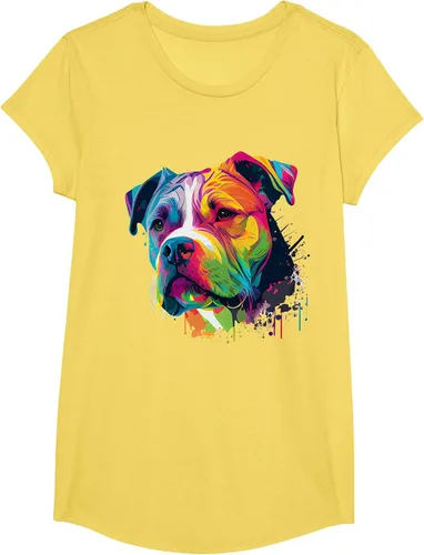 Vista 63 de Colorful American Bulldog American Bully Men Women T-Shirt Asphalt Grey