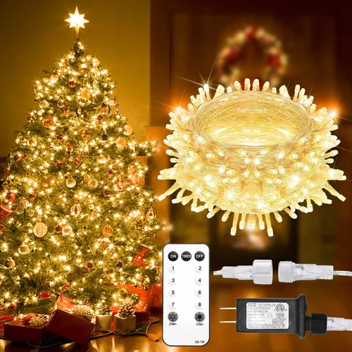 Vista 12 de suddus - Guirnalda 100 luces led conectable, control remoto, enchufe, impermeable, regulable, cable transparente, exterior, otoño, Halloween, Acción