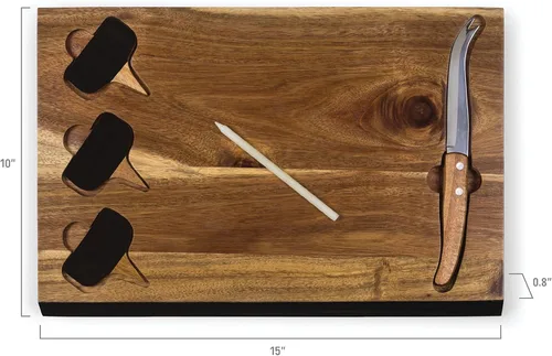Vista 4 de PICNIC TIME NCAA NCAA - Juego de tablas de cortar y herramientas de queso de acacia Delio unisex para adultos