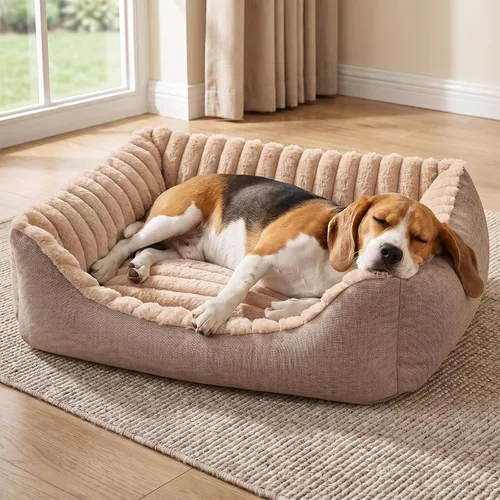 Vista 16 de Avont Dog Bed for Small Pets, Plush Foam, Washable, Low Entry, Grey
