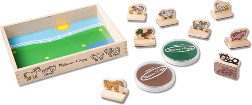 Vista 5 de Melissa & Doug Mi primer juego de sellos de madera - Animales de granja