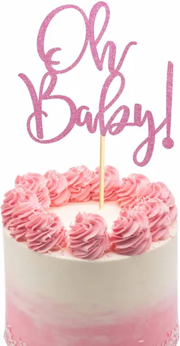 Vista 11 de Oh Baby Cake Toppers - Palillos para pasteles de baby shower para celebrar baby shower, suministros de decoración de fiesta de cumpleaños de niños