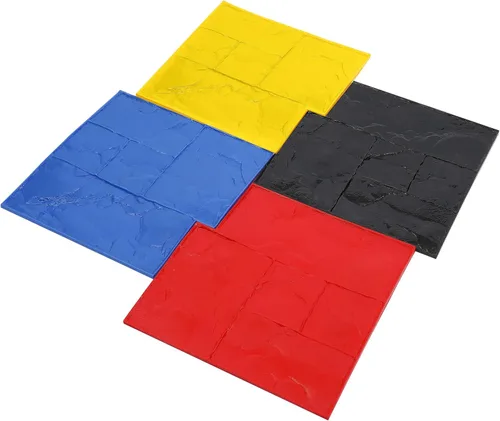 Vista 10 de TFCFL Alfombrillas de sellos de hormigón, juego de 4 moldes de estampado de hormigón, piel texturizada de hormigón, alfombrillas de estampado