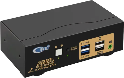 Vista 8 de HDMI KVM 2 puertos 4K 30Hz Dual Monitor Extended Display (CKL-922HUA)
