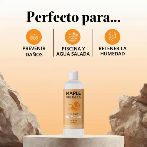 Vista 6 de Tratamiento de protección capilar con cloro para antes de nadar, protector de cabello de agua salada y piscina para nadar con barrera protectora