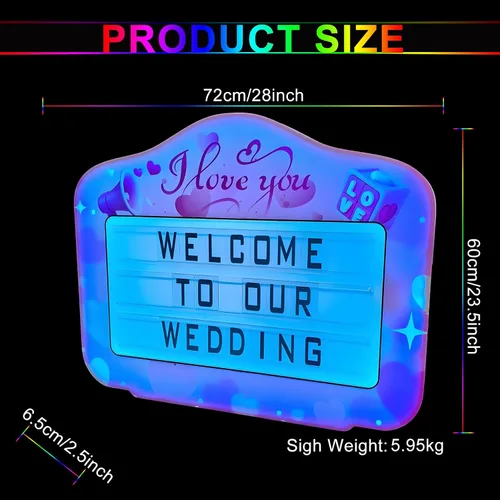 Vista 3 de Letrero de servicio de botellas, letrero de boda personalizado con letras y números, pantalla LED de mano para despedida de soltera y despedida