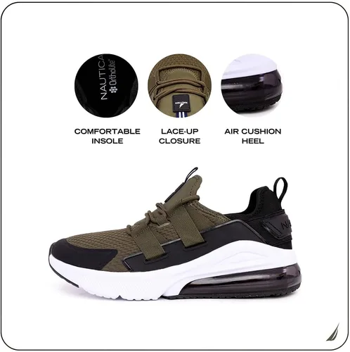 Vista 2 de Nautica Tenis deportivos para hombre Air Cushion con cordones Calzado deportivo ligero y cómodo para uso diario y entrenamiento de fitness