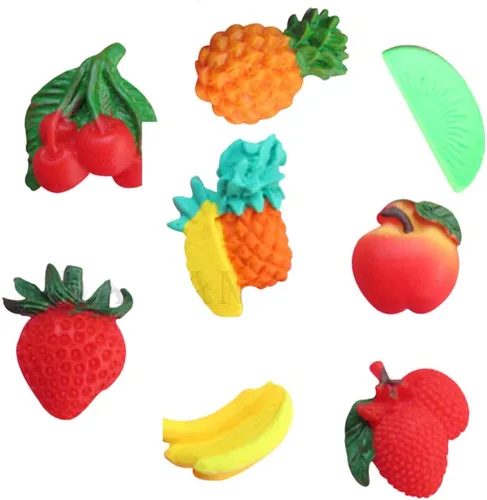 Vista 2 de Linda fruta piña, plátano, fresa, manzana, cereza, bricolaje, molde de silicona 3D, fabricación de bloques de hielo, fondant, chocolate, jabón