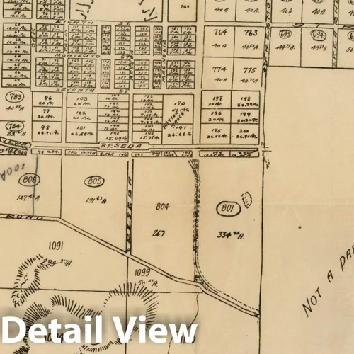 Vista 2 de Mapa Histórico - Van Nuys-Lankershim Suburban Los Angeles Homes.Rancho Ex Mission de San Fernando Los Angeles County California, 1910, V.J. Rowan