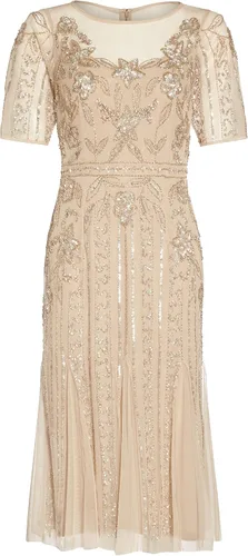 Vista 5 de Adrianna Papell Vestido largo de té con cuentas para mujer