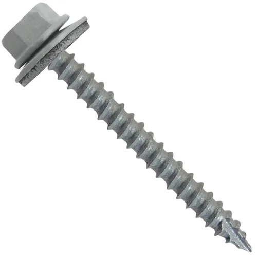 Vista 137 de TORNILLOS PARA TECHOS DE METAL #14: (250) Tornillos x 1" ABC GRIS Tornillo para techo de chapa metálica con cabeza hexagonal y arandela.