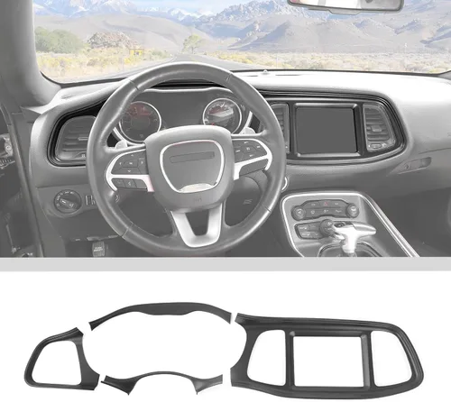 Vista 11 de Voodonala para Consolas Centrales Challenger, Cubierta Protectora del Tablero de Instrumentos para 2015-2024+ Dodge Challenger, Accesorios Azul