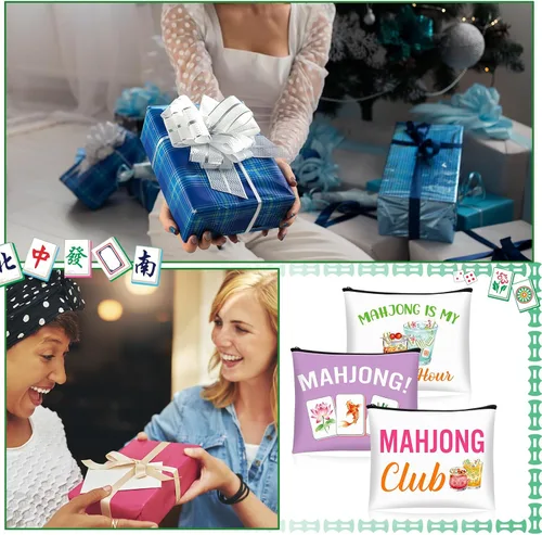 Vista 6 de 16 bolsas de maquillaje Mahjong para regalo de mujer, estilos 2