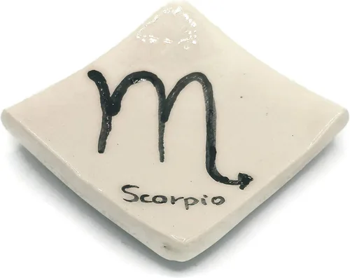 Vista 8 de Clay Ring Dish, Small Square Handmade Ceramic Trinket Dish, Small Tealight Candle Holder, Teabag Holder (Aquarius)