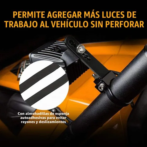 Vista 4 de Auxbeam Kit de soporte de montaje de 1.75 pulgadas, abrazaderas de jaula enrollable para barra de luz LED oculta, Jeep Wrangler, camiones