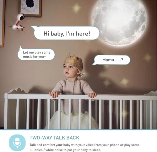 Vista 4 de Lollipop Baby Monitor Upgraded Smart Wi-Fi Camera of True Crying Detection, Two-Way Audio, Infrared Night Vision – Ideal Gift for Baby Shower