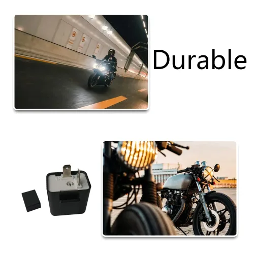 Vista 3 de Relé de señal de giro de motocicleta de velocidad ajustable de 12 V (2 pines, cobre, normalmente abierto, enchufe, automático, montaje con tornillo)