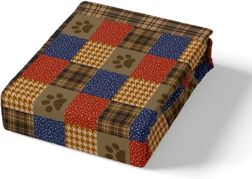 Vista 5 de Manfei Juego de sábanas con estampado de patas de perro, tamaño individual, juego de ropa de cama de huellas de animales para decoración de Multi 01
