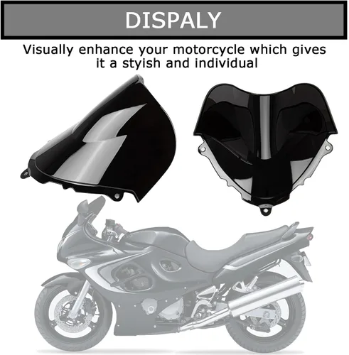 Vista 7 de Parabrisas PSLER de doble burbuja para Katana GSX600F GSX750F 1998-2008 Wind Deflection: Double bubble design redirects airflow over rider to