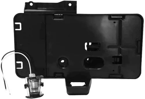 Vista 5 de Marcos de soporte para placa de matrícula trasera negros de plástico con luz compatible con Jeep Wrangler JK 2007-2018 Soporte de montaje