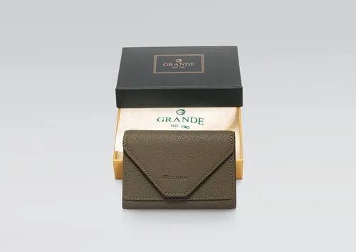 Vista 55 de grande Estuches para tarjetas 3639, Naranja, Tarjetero de cuero con cierre magnético, cartera pequeña de acordeón para mujer
