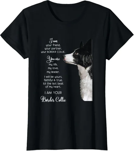 Vista 40 de Funny I Am Your Friend Your Partner Your Border Collie - Camiseta de regalo, Negro, S