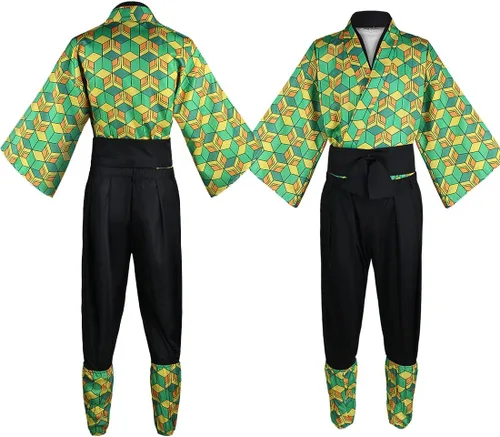Vista 5 de Cosplay Costume Anime Sabito Cosplay Kimonos Outfit Uniform With Wig Full Set Halloween
