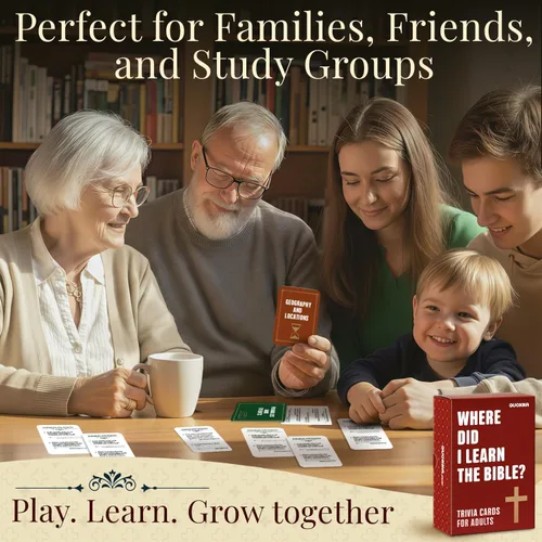 Vista 4 de Juego de preguntas para familias - Divertidas tarjetas educativas de trivia Marrón