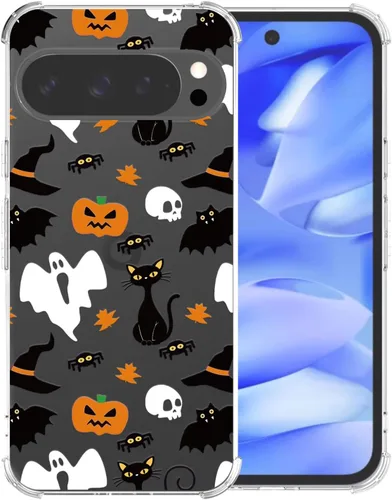 Vista 36 de Funda transparente de Halloween para Google 6a, con patrón de fantasma, funda protectora de TPU suave, delgada, a prueba de golpes, para niños