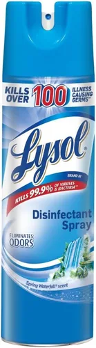 Vista 10 de Lysol Spray sanitizante y antibacteriano para desinfectar y desodorizar, cascada de primavera, 12.5 Fl Oz