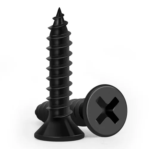 Vista 9 de Tornillos para madera de 1/2 pulgada, FIXLINK Tornillos para madera negros Phillips de cabeza plana premium 135 PCS, autorroscantes