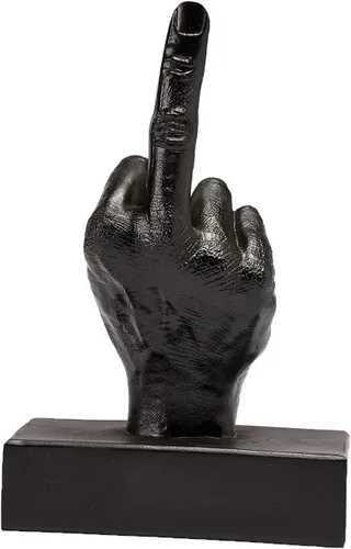 Vista 7 de Estatua de escritorio de dedo medio, gesto de mano FCK You, estatua de resina para el hogar, oficina, patio y más - Figura de pisapapeles de mano