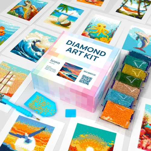 Vista 18 de LuwoArte Paquete de 6 Kits de Pintura de Diamantes para Adultos – Kits de Arte de Diamantes con Tema de Campo – Arte de Gemas DIY de Taladro