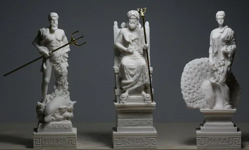 Vista 8 de Conjunto de 12 esculturas de estatua de alabastro de 12 dioses olímpicos griegos