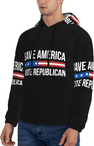 Vista 6 de KADEUX Save America Vote Republicano Sudaderas Hombres Mujeres Sudaderas Unisex Sudadera con capucha
